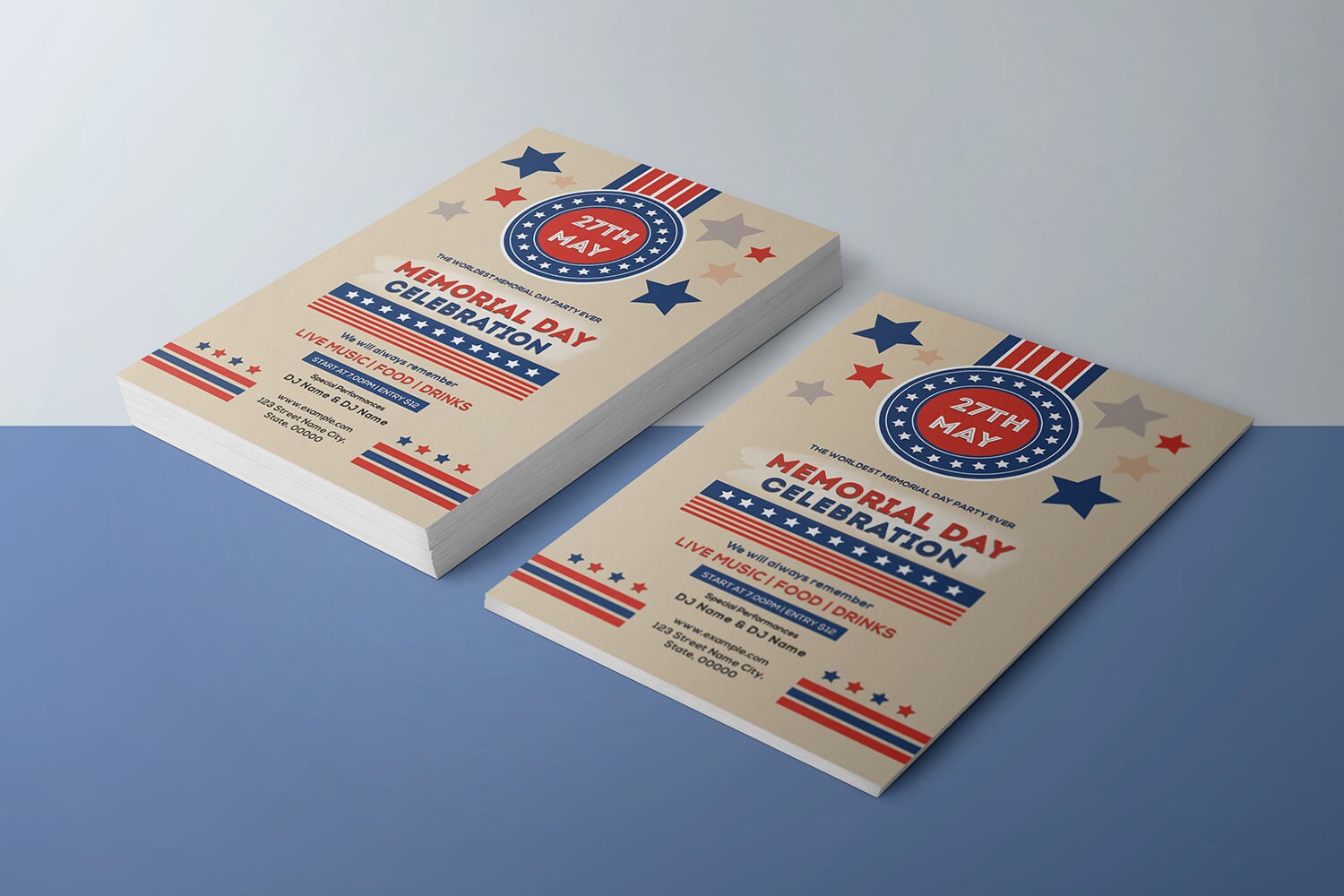 Us Memorial Day Flyer Template | Memorial Day Celebration Invitation ...