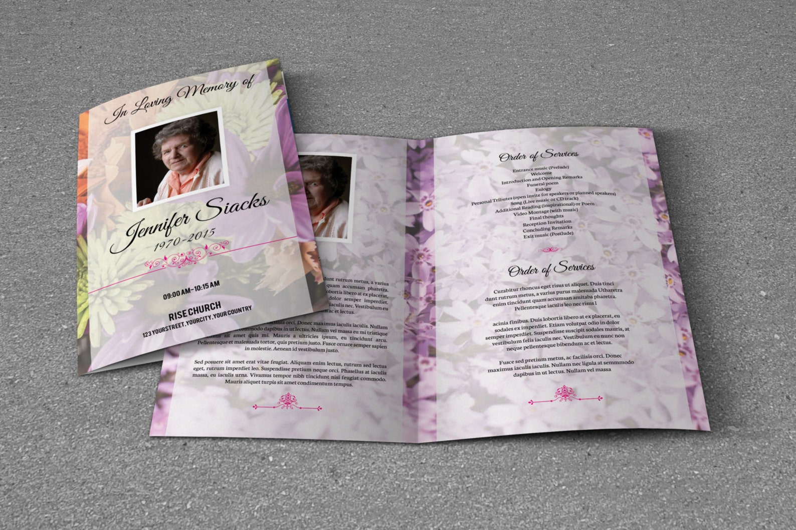 Printable Funeral Program Template Obituary Program Template - Etsy