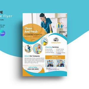 Cleaning Service Flyer |  Disinfection Services Flyer,  | Editable In  Ms Word,Photoshop and Canva Template