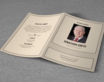 Printable Funeral Program Template | Obituary Template | Photoshop, Mac Page & MS Word Template | Instant Download | T-269