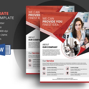Printable Business Flyer Corporate Flyer Template Ms Word and Photoshop Template, Instant Download image 1