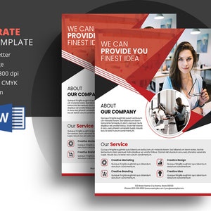 Druckbarer Business Flyer | Corporate Flyer Vorlage | MS Word und Photoshop Vorlage, Sofort Download