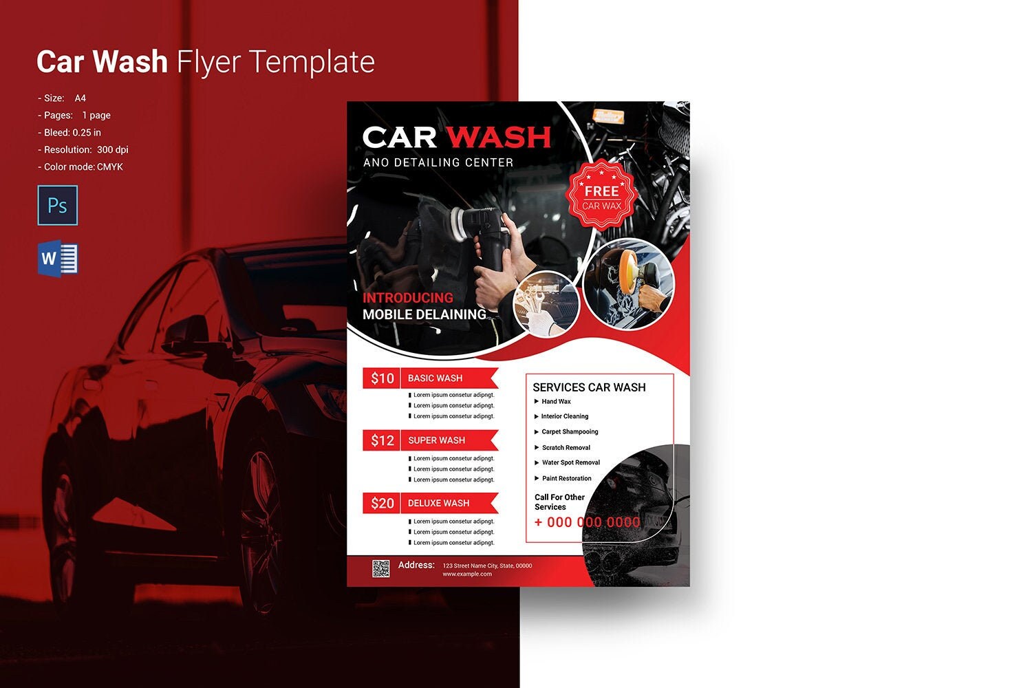 Auto Wasche Flyer Vorlage Auto Service Flyer Ms Word Etsy