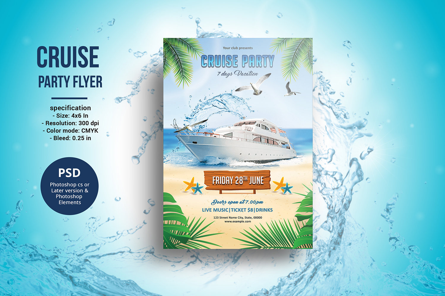 Cruise Party Flyer Template Photoshop Elements Template Etsy Cruise Party Flyer Template Photoshop Elements Template Etsy