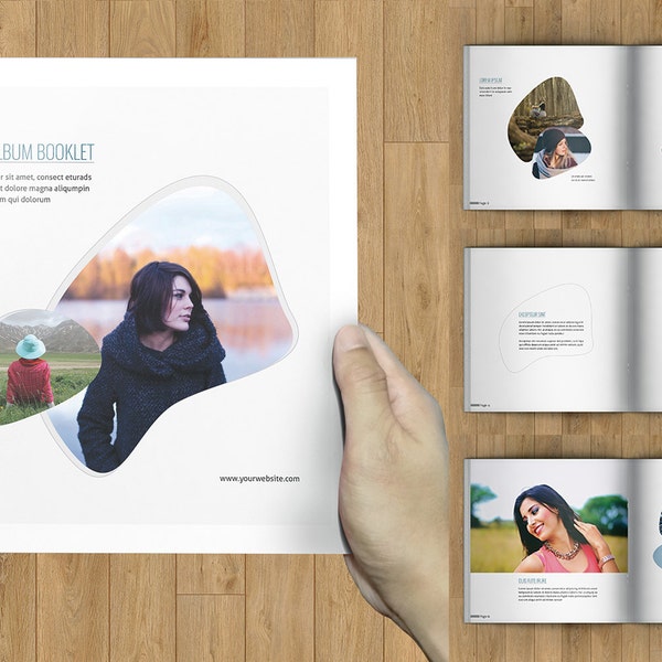 Photo Album Template | 20 Pages Photo Booklet | Square Photobook | Indesign Template | Instant Download