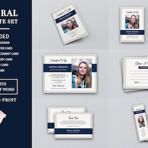 Printable Funeral Bundle,  Funeral Program Template Set, Obituary Template | Photoshop & MsWord template