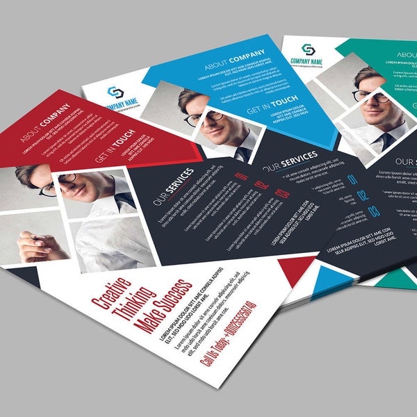 Corporate Flyer Template | 3 Color Business Flyer Template | Photoshop and Ms Word Template, Instant Download