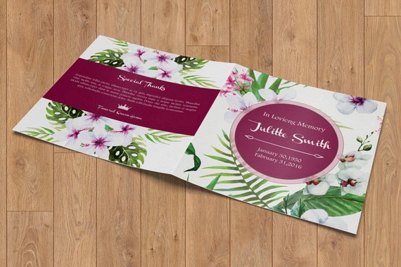 square program template Square funeral program bundle ~ brochure templates ~ creative market.