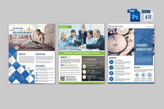 business flyer template 3 corporate flyer bundle ms word and photoshop template instant download business flyer template word