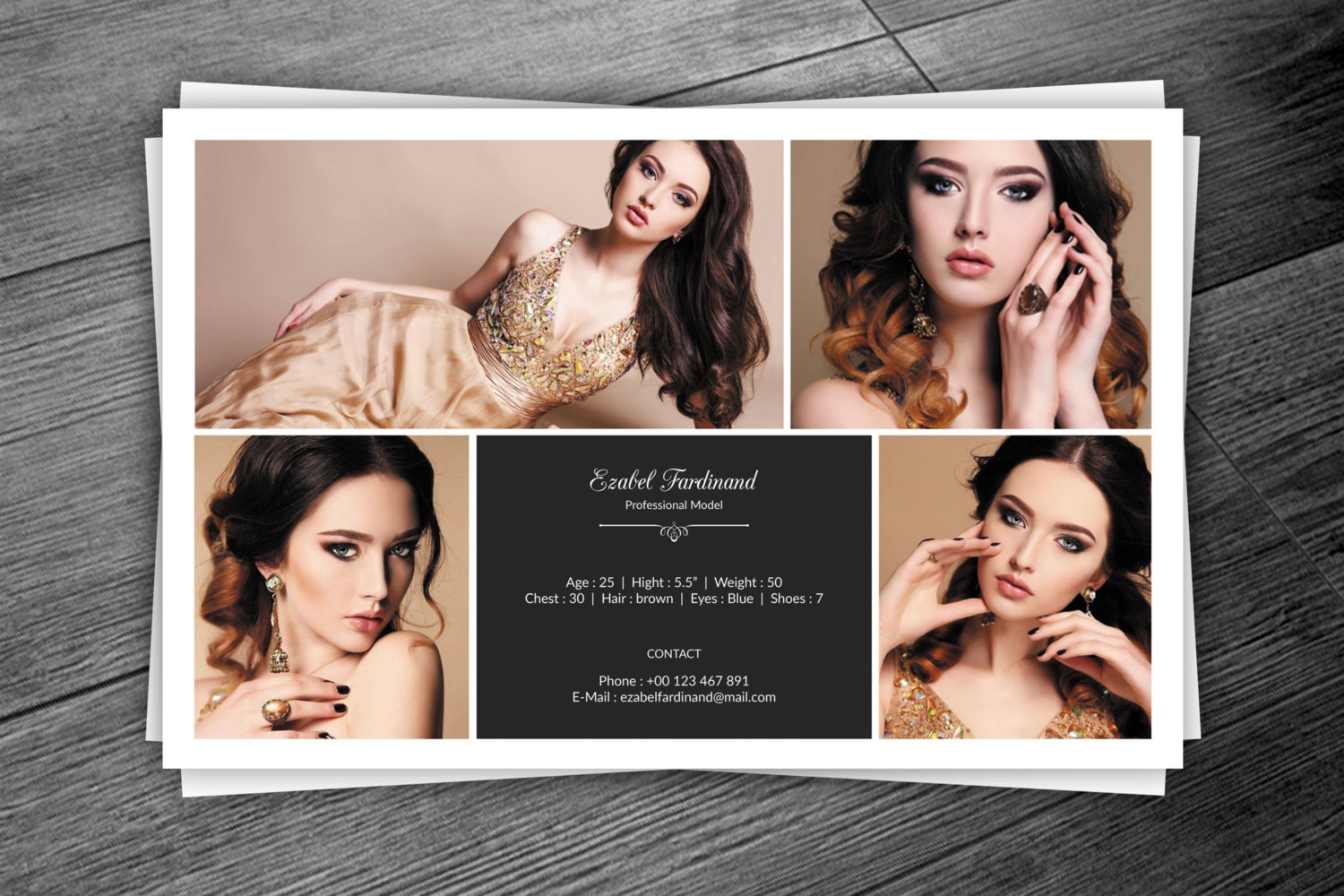 Modeling Card Design Modeling Comp Card Template: Fashion Model Layout (instant Download) - Etsy