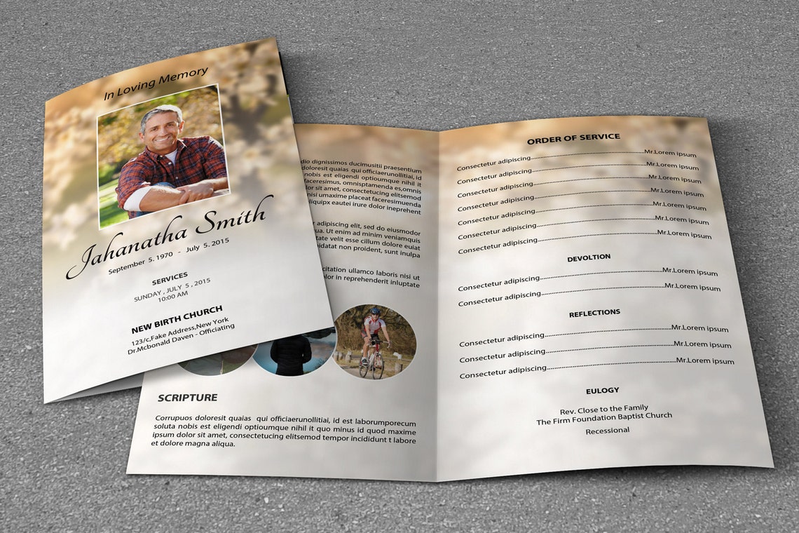 Printable Funeral Program Template Memorial Program Template - Etsy
