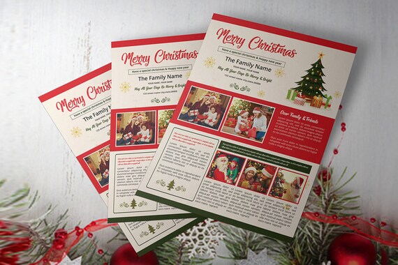 christmas newsletter template ms word and photoshop template instant download christmas newsletter word template