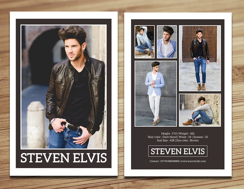 Model Comp Card Template Modeling Comp Card Fashion Card Etsy