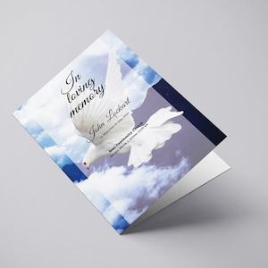 SKY AND DOVE Funeral Program Template | Obituary Template, Memorial Program |  Ms Word and Photoshop template | Instant Download Fp-419