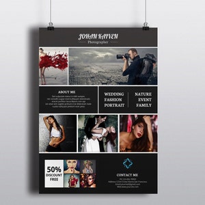 Photography Flyer Template | Customizable & Professional Design for Photographers | Photoshop and Elements Template |  Instant Download