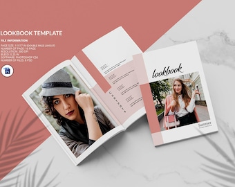 Fashion Lookbook Photoshop Template | Editable Brand Catalog Layout | Instant Download