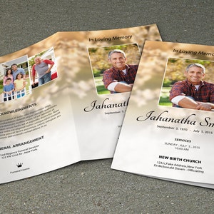 Printable Funeral Program Template | Obituary Template | Photoshop , MS Word & Mac Page Template | Instant Download--Fp-059