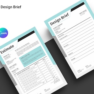Professional Estimate & Brief Template  , Printable Canva, Photoshop and MS Word Template | Instant Download