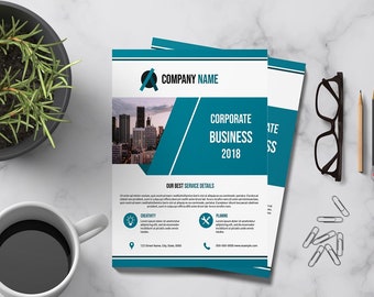 Minimal Business Flyer |  Corporate Flyer Template |   Ms Word and Photoshop Template, Instant Download
