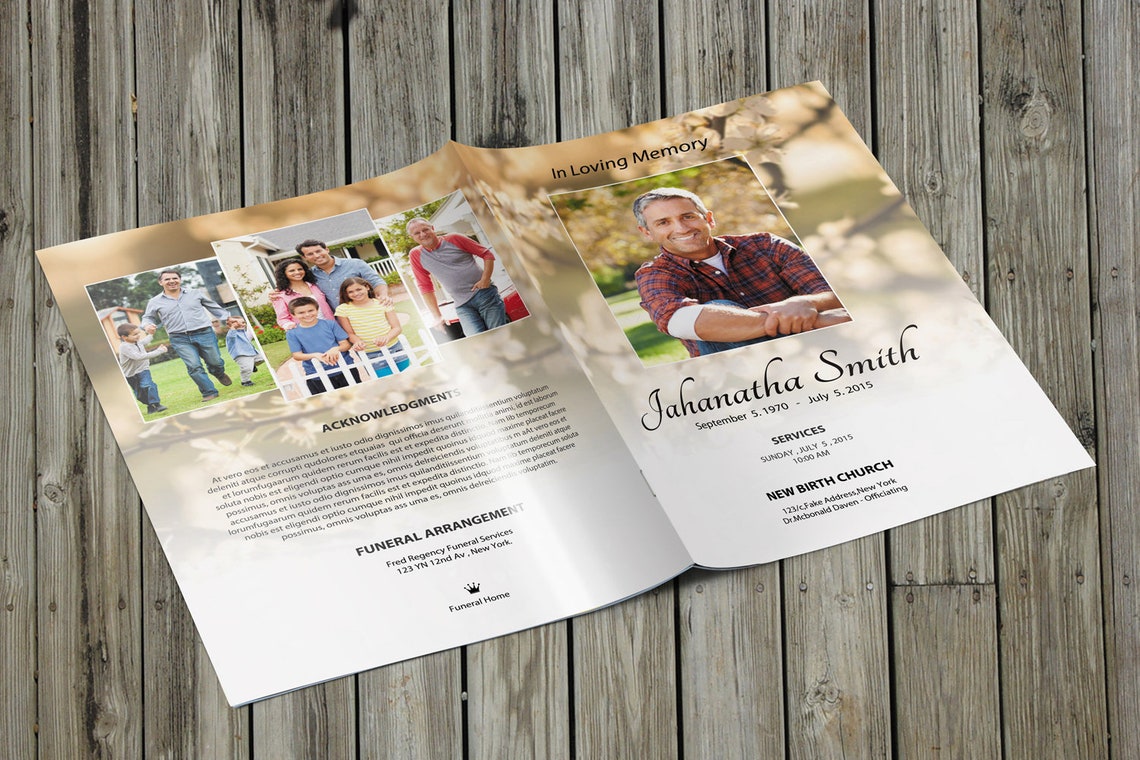 8 Pages Funeral Program Template Funeral Booklet Template Etsy Australia