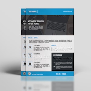 Minimalist Business Flyer Template: Clean Corporate Design (Photoshop & MS Word)