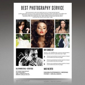 Photography flyer template |  Professional Photographer Promotional flyer design, Photoshop Template