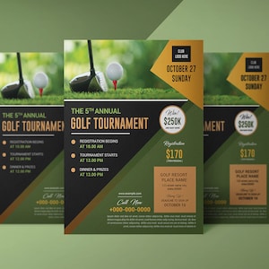 Printable Golf Tournament Flyer Golf Event Flyer Template Photoshop and Ms Word Template Instant download image 4