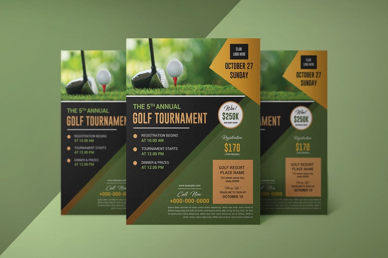 Printable Golf Tournament Flyer Golf Event Flyer Template Photoshop and Ms Word Template Instant download image 4