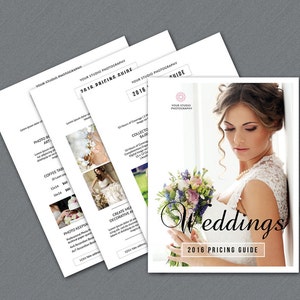 Photography Price List Templates | Pricing Guide Set for Wedding Photographers | Instant Download