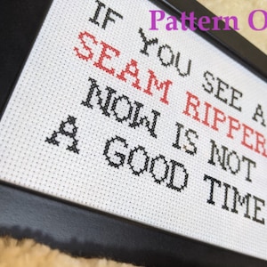 Seam Ripper Warning Pattern