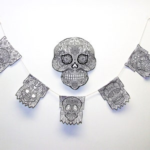 Make your Own - Sugar Skulls Masks, Bunting and Wall decorations - Day of the Dead Party Book - Masks and Garlands