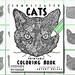 Complicated Cats Printable Adult Colouring Book Complicated Coloring - Etsy