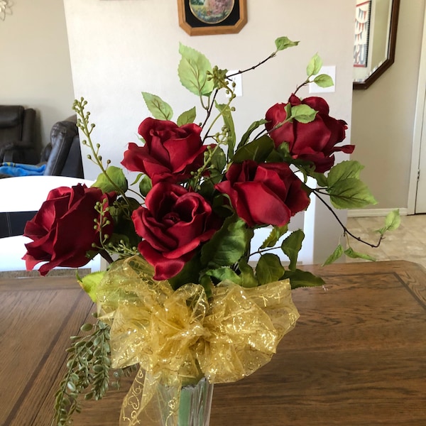 Silk Flower Arrangement Etsy