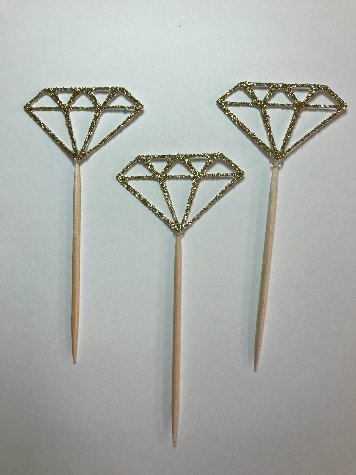 12 Diamond Cupcake Toppers Engagement Party Bridal Shower Etsy