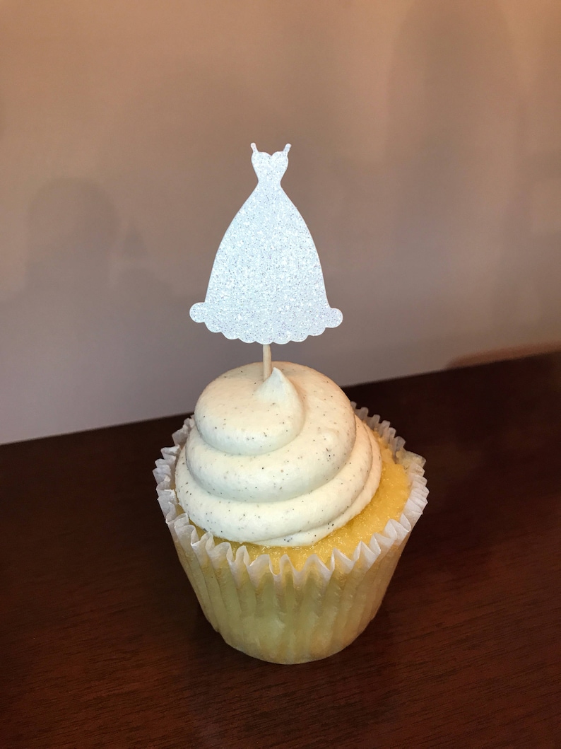12 Wedding Dress Cupcake Toppers. Bridal Shower Bachelorette Etsy