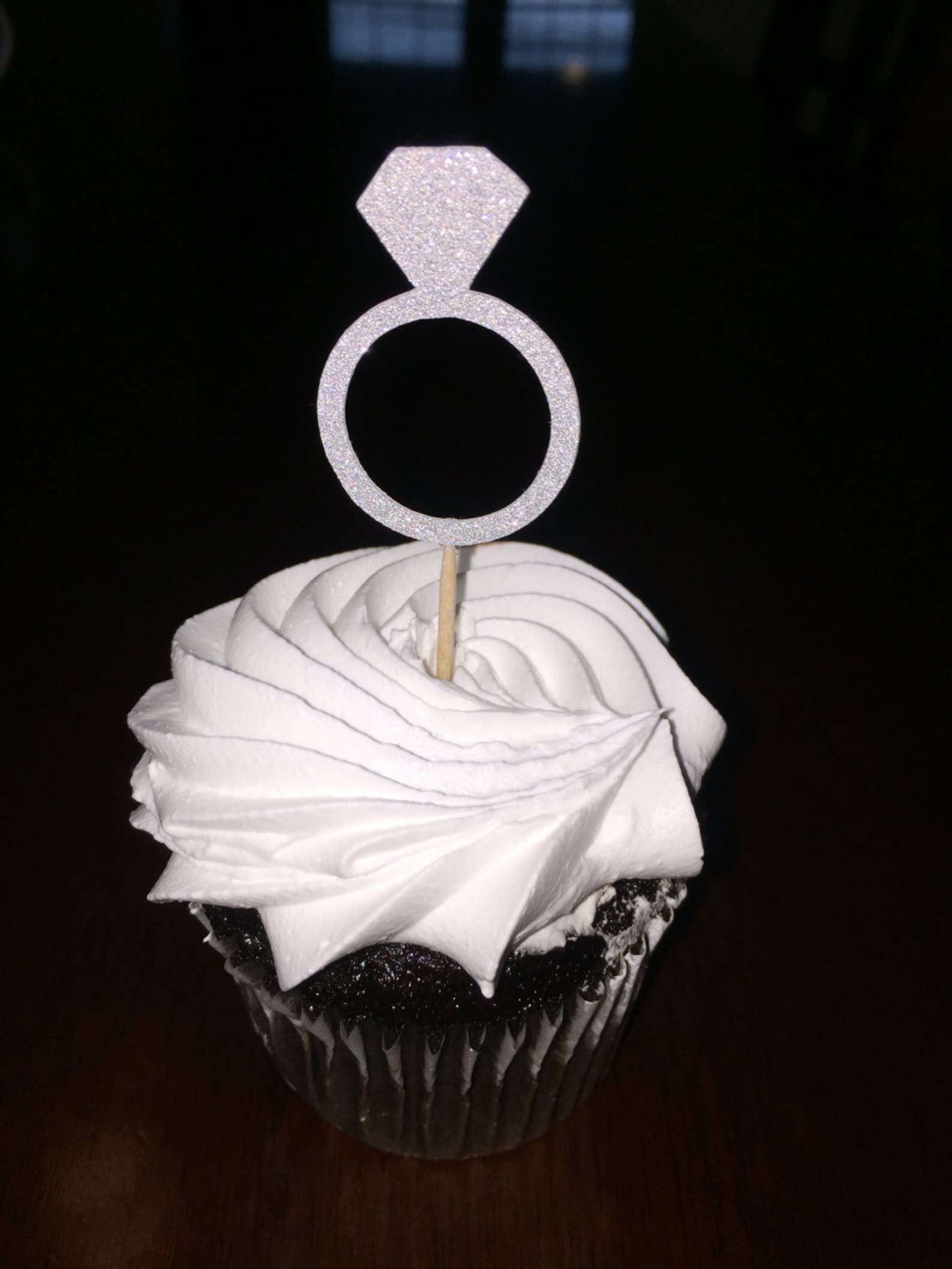 12 Diamond Ring Cupcake Toppers Wedding Engagement Bridal Etsy