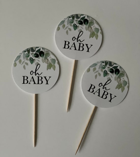 12 Oh Baby Cupcake Toppers. Etsy