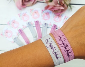 Wedding welcome wristbands - Personalized elastic wristbands - Custom wedding elastic bands - Wedding favors for guest in bulk - Wedding bag