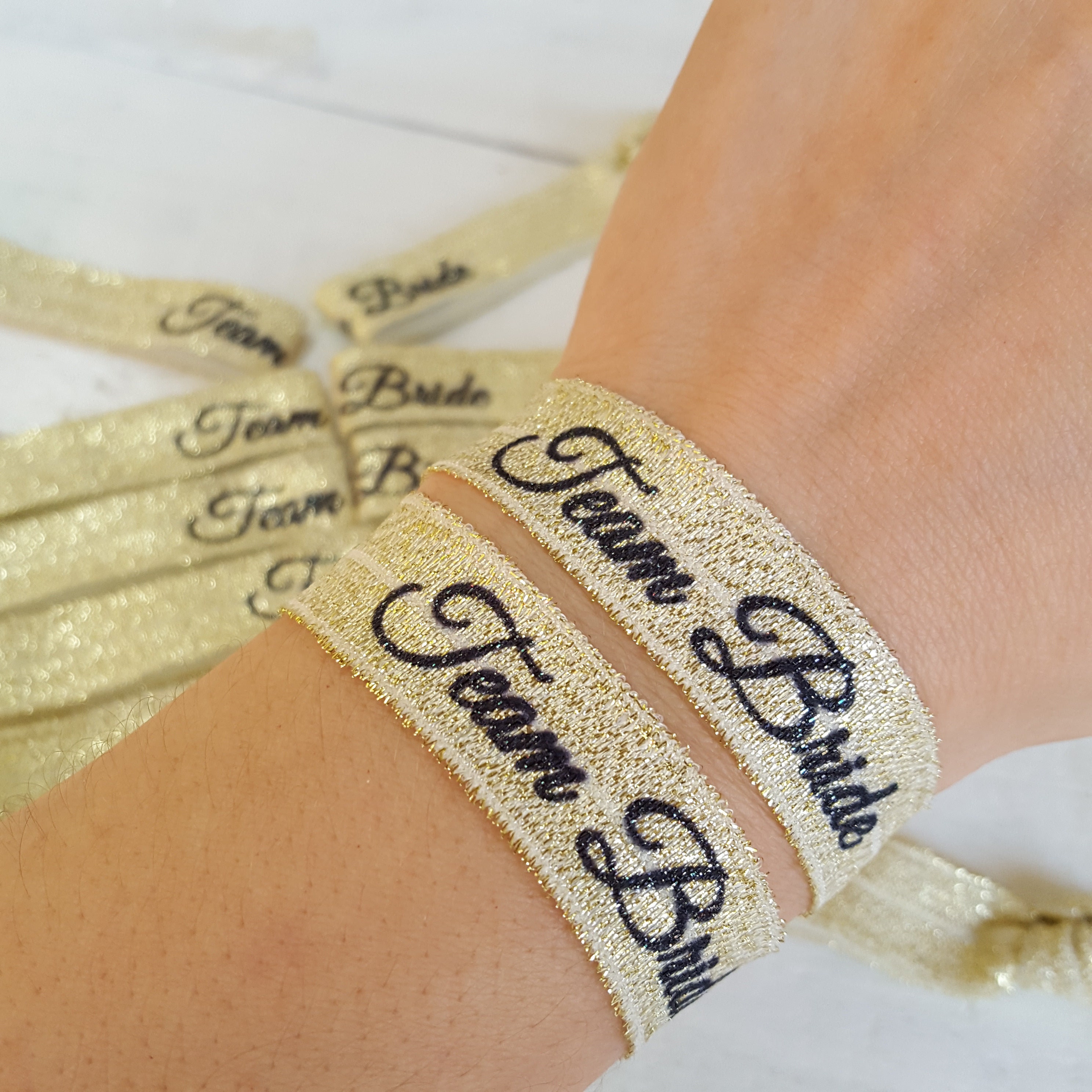 Custom Glitter Team Bride Hair Ties Custom Sparkly Hair Ties Etsy UK