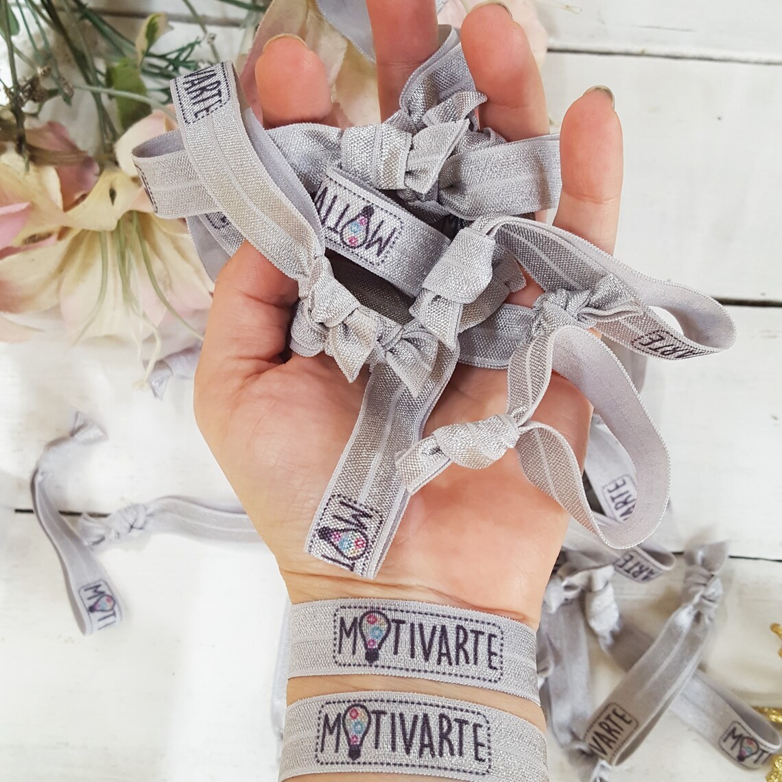 Yoga custom hair ties for events marketing insert Etsy