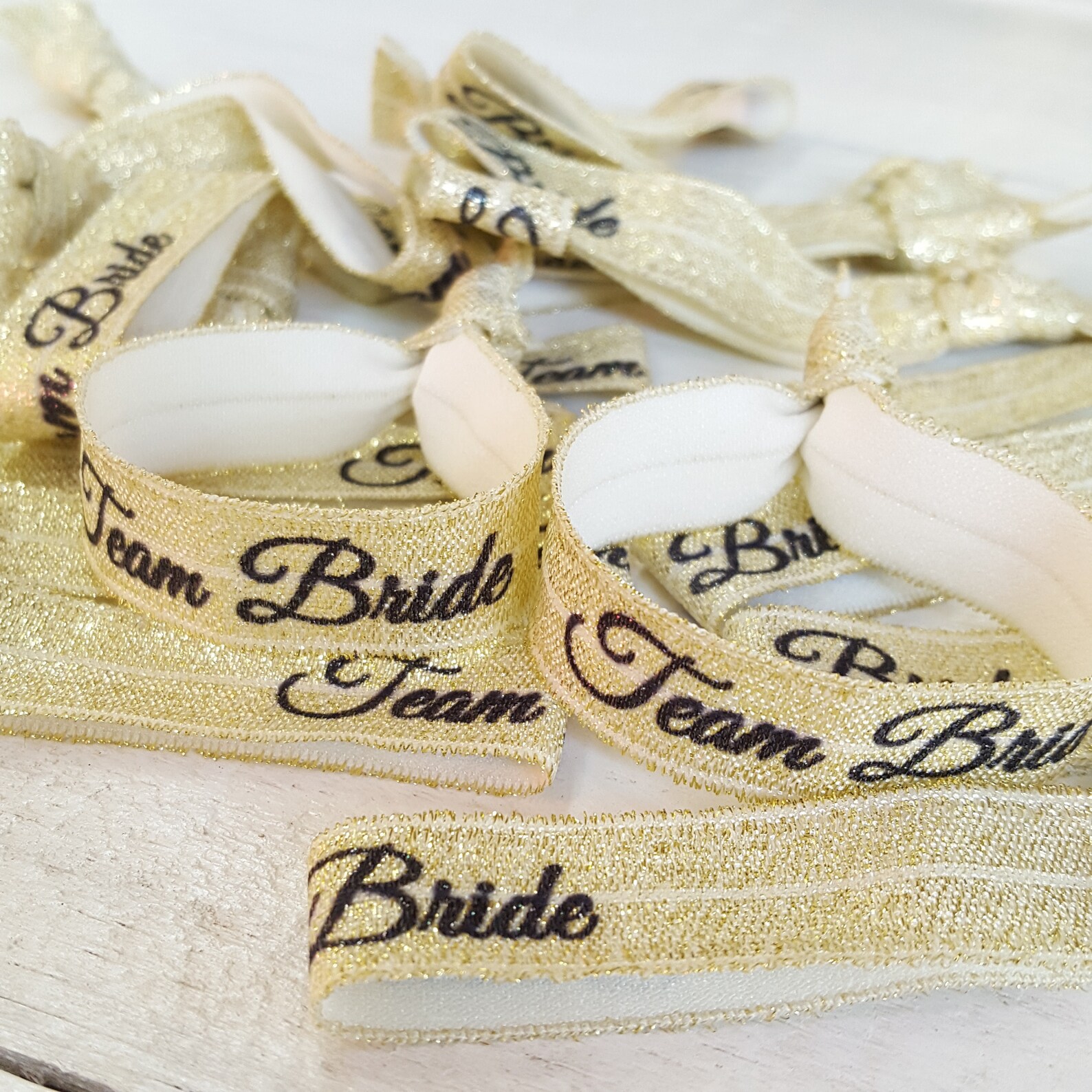 Custom Glitter Team Bride Hair Ties Custom Sparkly Hair Ties Etsy