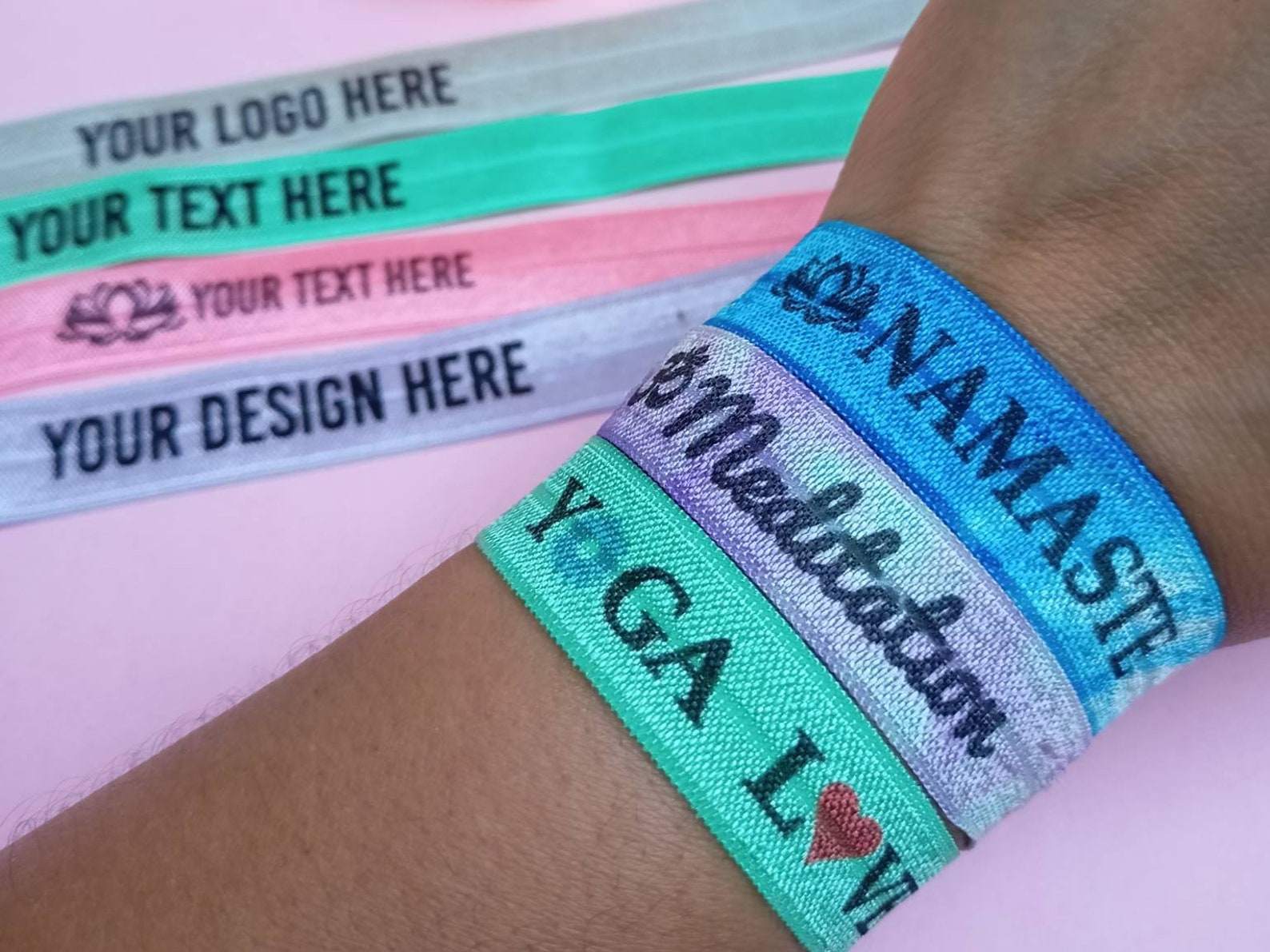 Yoga Custom Wristbands Personalized Yoga Hair Ties for Yoga Etsy