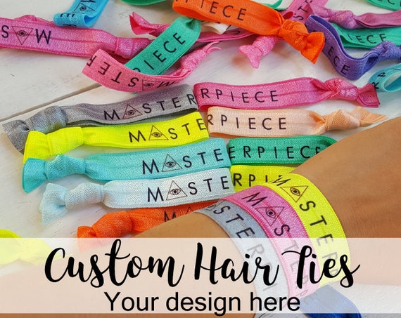 You Design Custom Hair Ties Elastic Custom Wristband Etsy