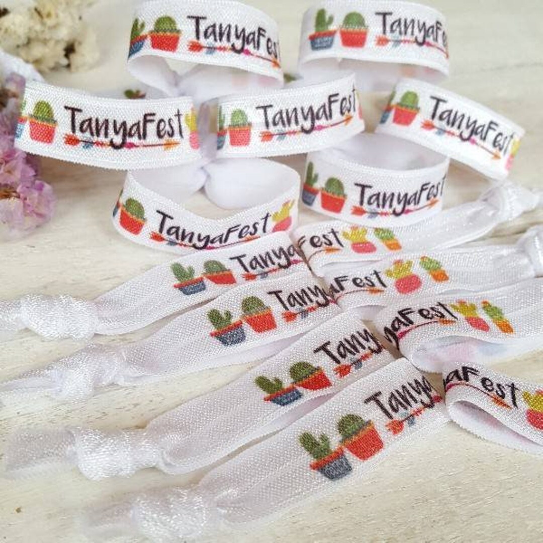100 Festival Theme Hair Ties Fiesta Wristband Hair Tie Favors
