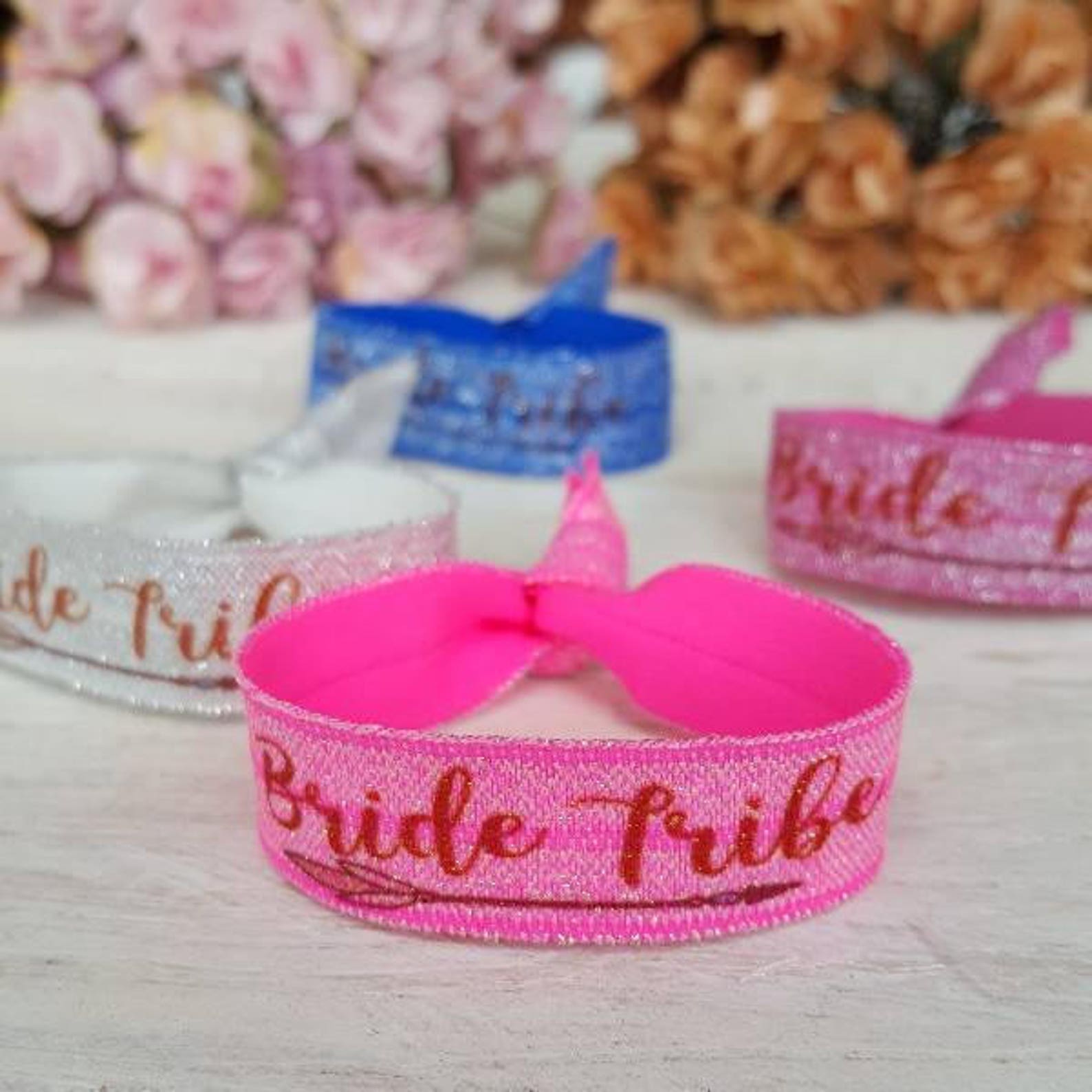 Custom Glitter Team Bride Hair Ties Custom Sparkly Hair Ties Etsy