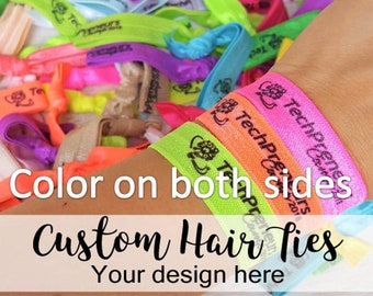 100 NEON fiesta hair ties / handout Custom promotional / Marketing gifts / Marketing material / Events invitations / Events gifts