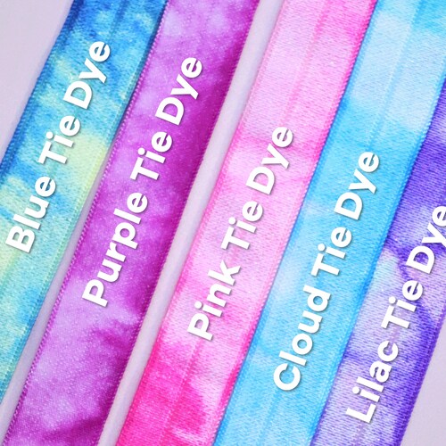 Custom Tie Dye Hair Ties - Festival Party favors personalized hair ties shops - Retro Party hair ties - Tie Dye wristbands - Tie dye bracelets
