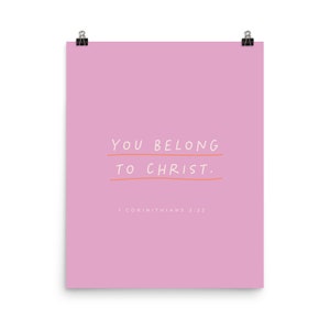 Usted pertenece a Cristo Cartel, Jesucristo, Regalos Cristianos, Cita de Jesús, Cartel de Motivación, Tarjetas de Afirmación, Tarjetas de Atención Plena