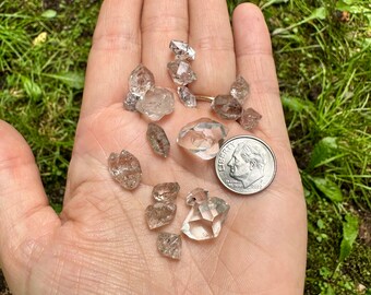AAA Herkimer Diamond lot water clear gemstone raw quartz healing 7-15mm