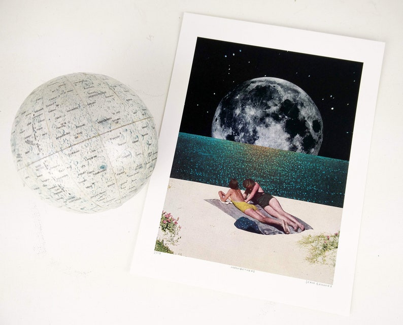 MOONBATHERS Collage Art Inkjet Print Surreal Art Home Etsy